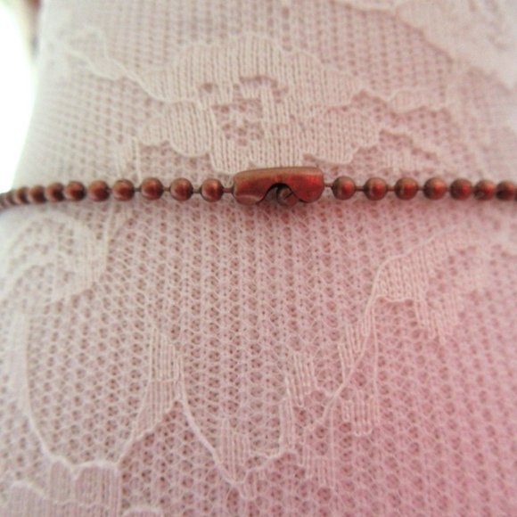 Blue agate pendant necklace in copper setting -inspirational -new hand assembled - Picture 7 of 9